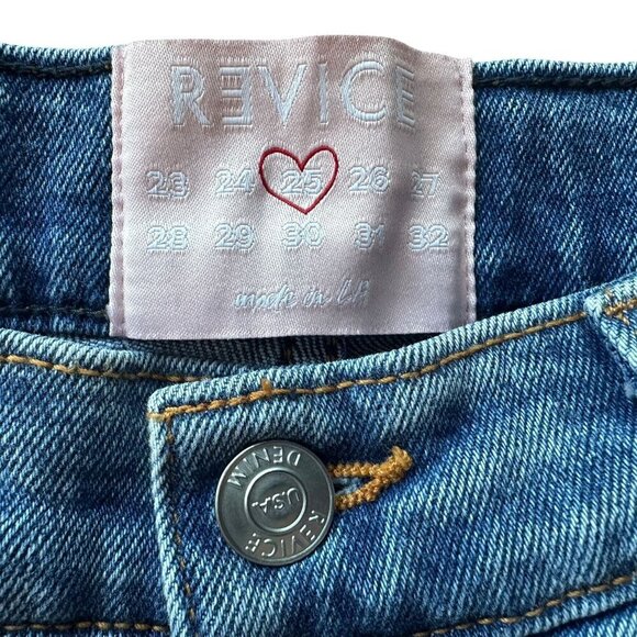 Revice Denim High Waisted Ripped Distressed Raw Hem Slim Straight Jeans Womens 2 - Picture 7 of 9